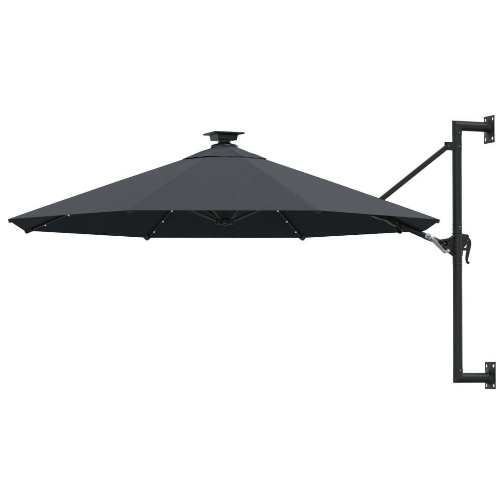 vidaXL Wandparasol met LED's 300 cm terracottakleurig - Aashly