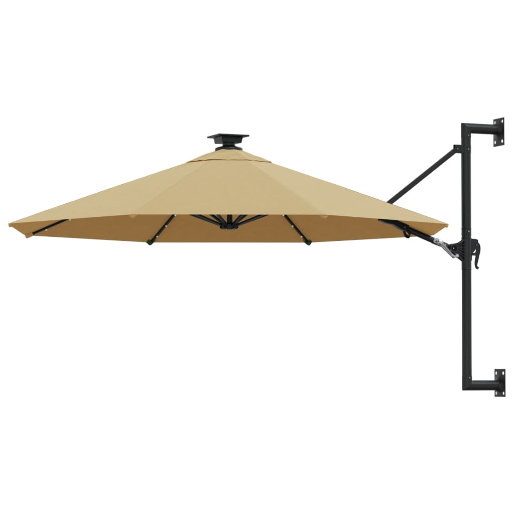 vidaXL Wandparasol met LED's 300 cm terracottakleurig - Aashly