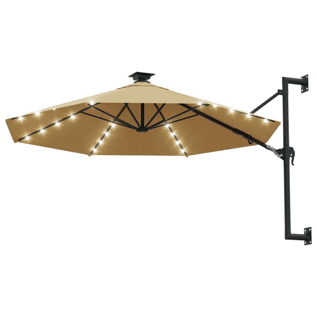 vidaXL Wandparasol met LED's 300 cm terracottakleurig - Aashly