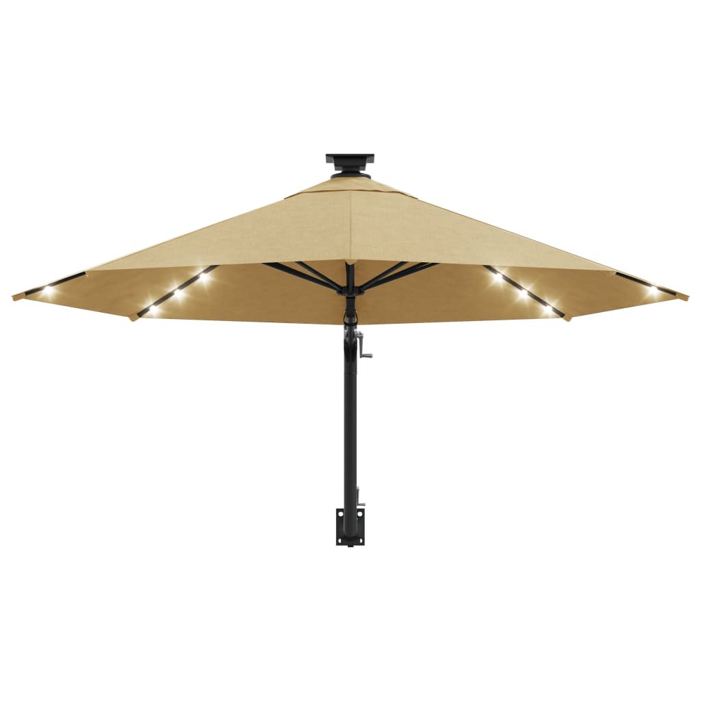 vidaXL Wandparasol met LED's 300 cm terracottakleurig - Aashly