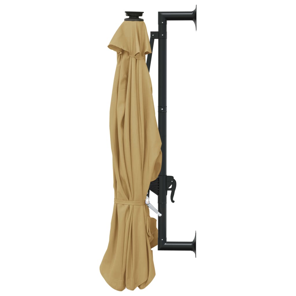 vidaXL Wandparasol met LED's 300 cm terracottakleurig - Aashly