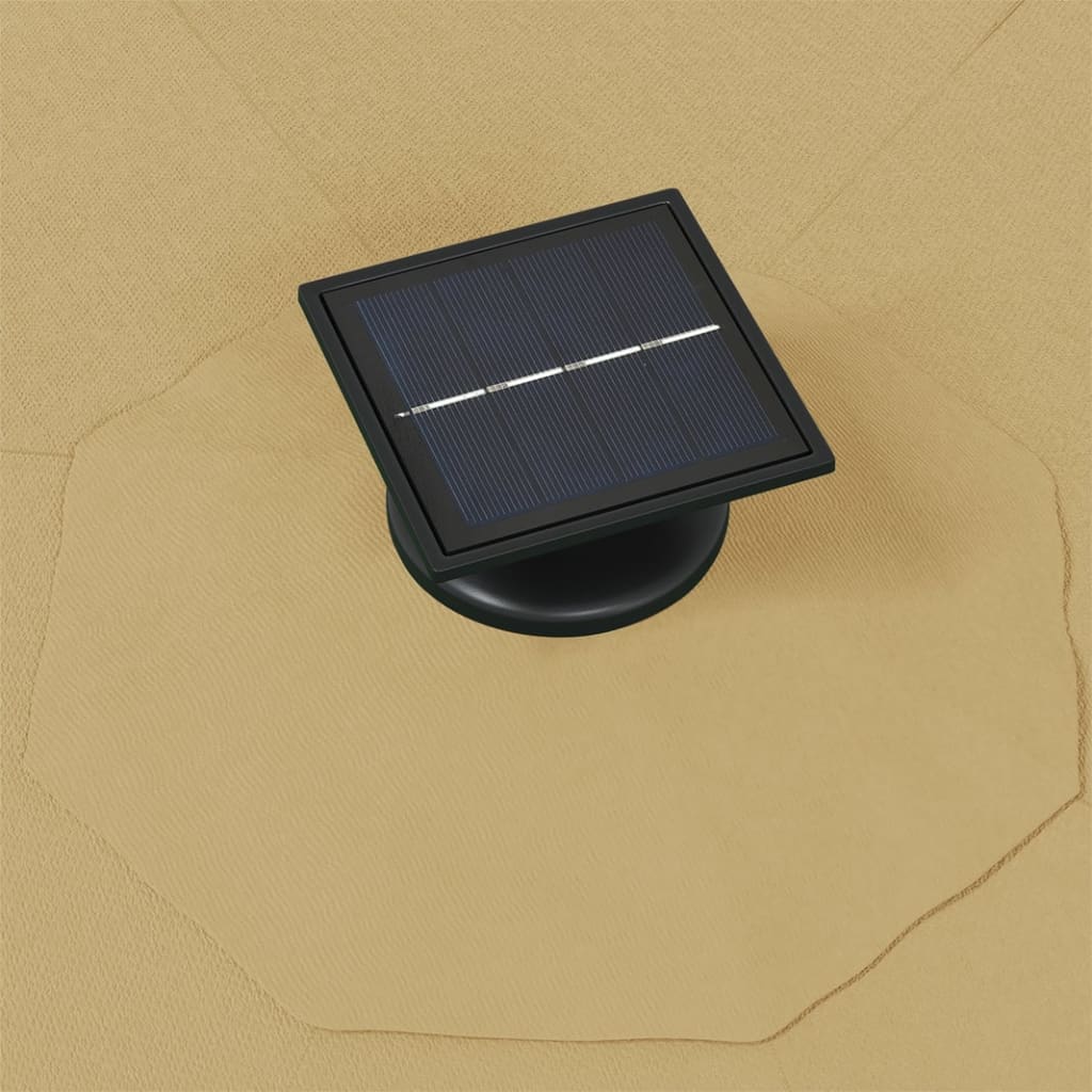 vidaXL Wandparasol met LED's 300 cm terracottakleurig - Aashly