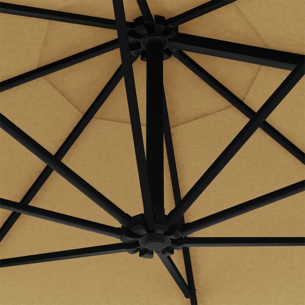 vidaXL Wandparasol met LED's 300 cm terracottakleurig - Aashly