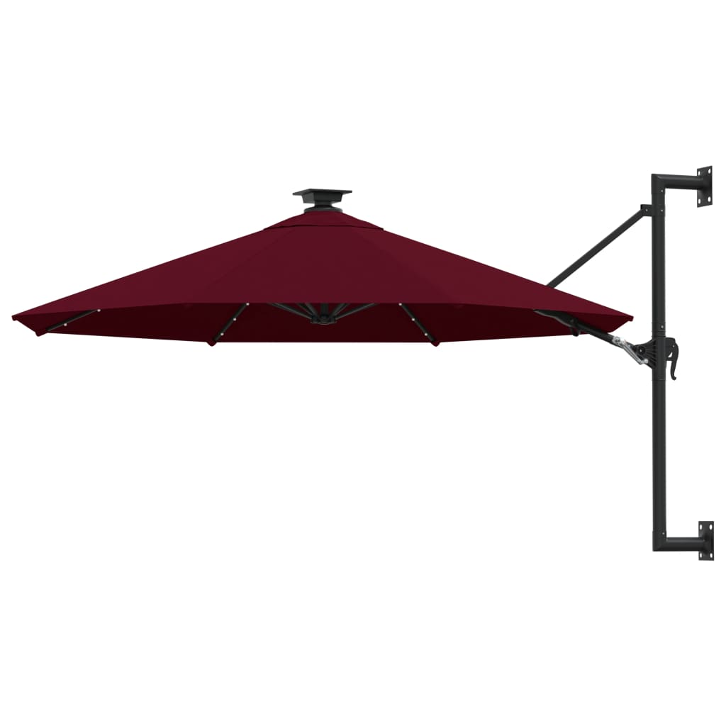 vidaXL Wandparasol met LED's 300 cm terracottakleurig - Aashly
