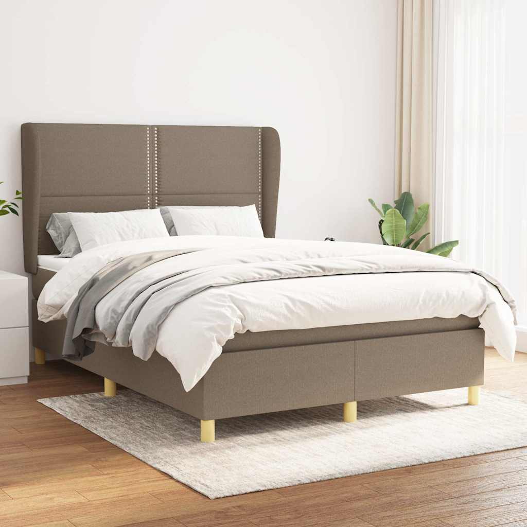vidaXL Boxspring met matras stof donkergrijs 80x200 cm
