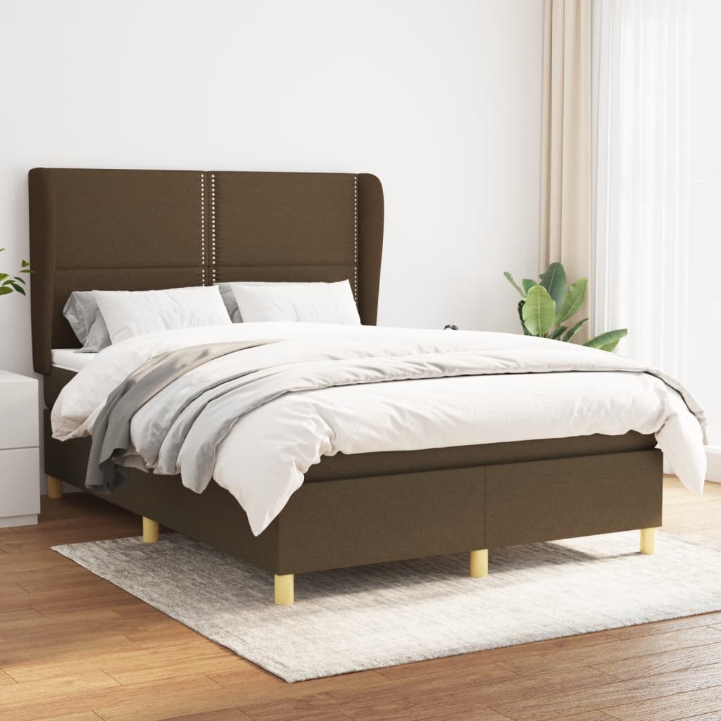 vidaXL Boxspring met matras stof donkergrijs 80x200 cm