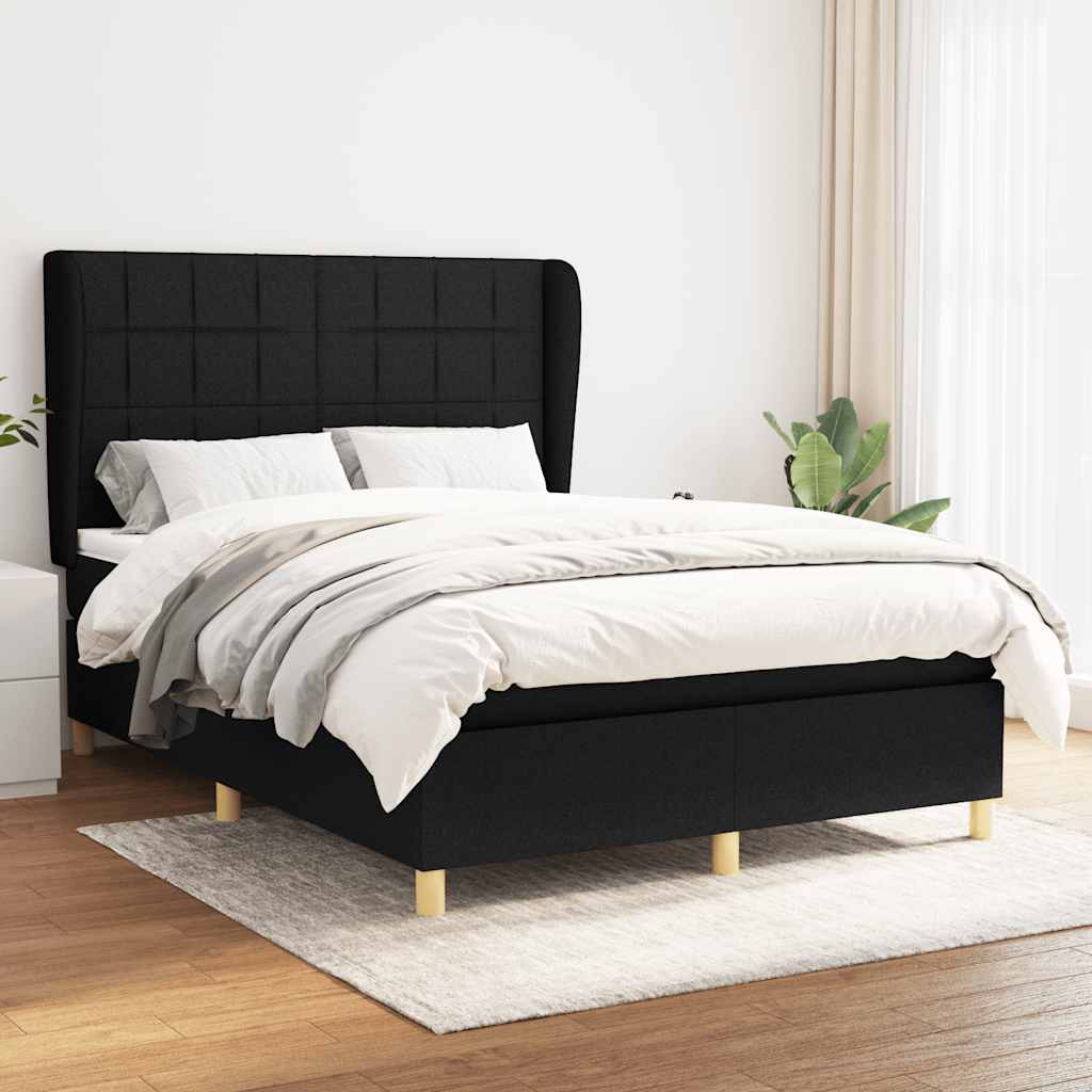 vidaXL Boxspring met matras stof donkergrijs 80x200 cm