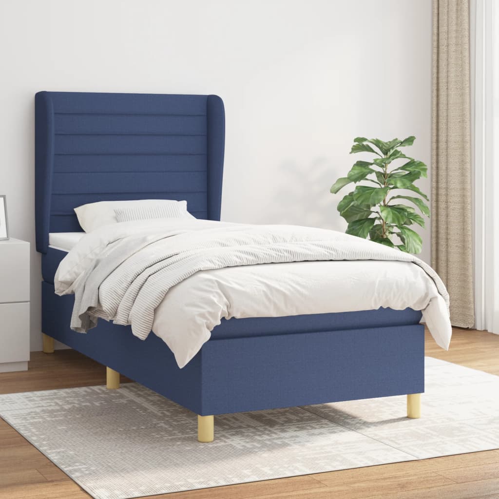 vidaXL Boxspring met matras stof donkergrijs 80x200 cm