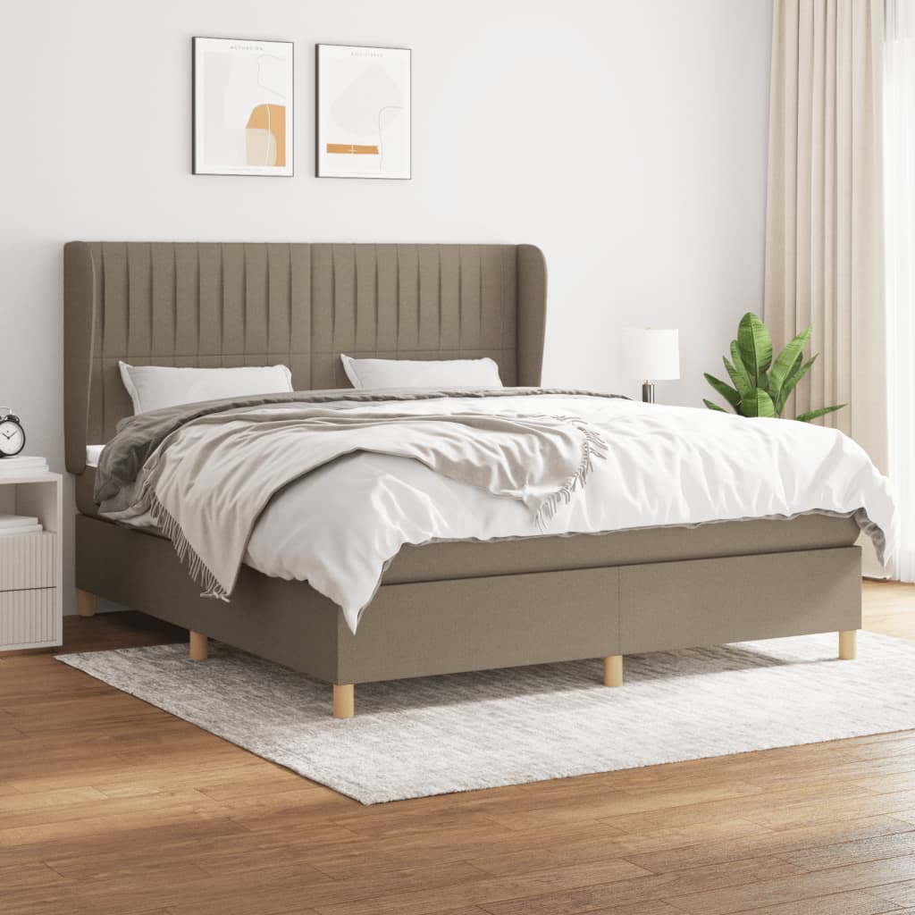 vidaXL Boxspring met matras stof donkergrijs 80x200 cm