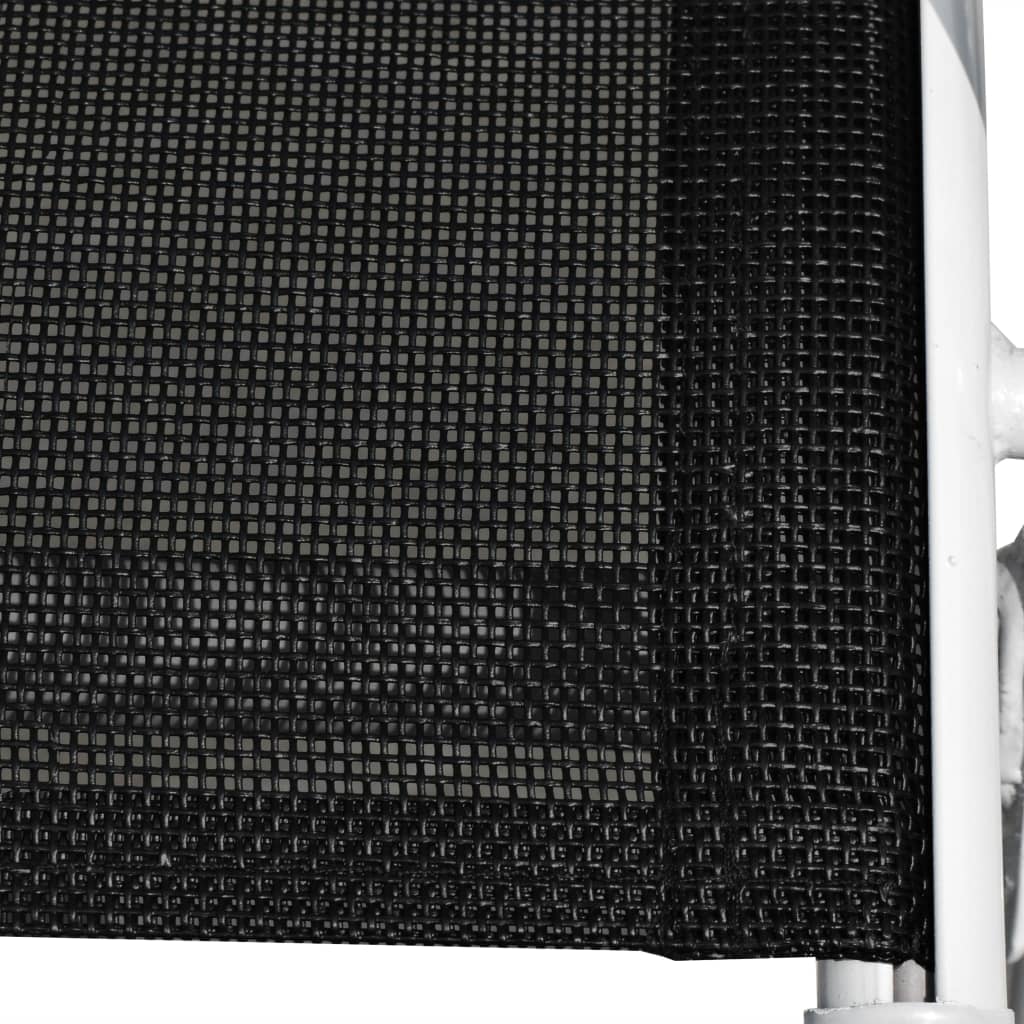 vidaXL Tuinstoelen stapelbaar 2 st staal en textileen zwart - Aashly
