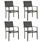 vidaXL Garden Chairs 2 pcs Textilene and Steel Black and Anthracite