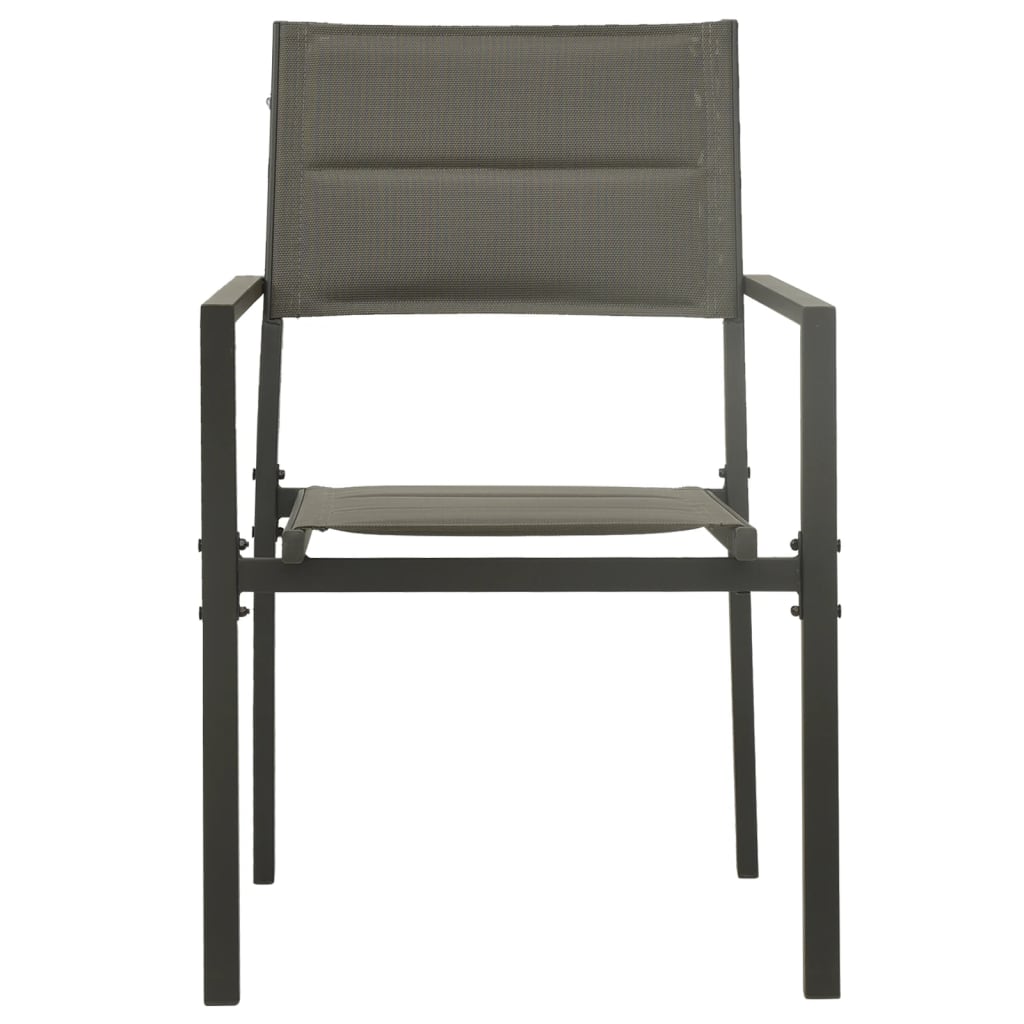 vidaXL Tuinstoelen 2 st textileen en staal grijs en antracietkleurig - Aashly