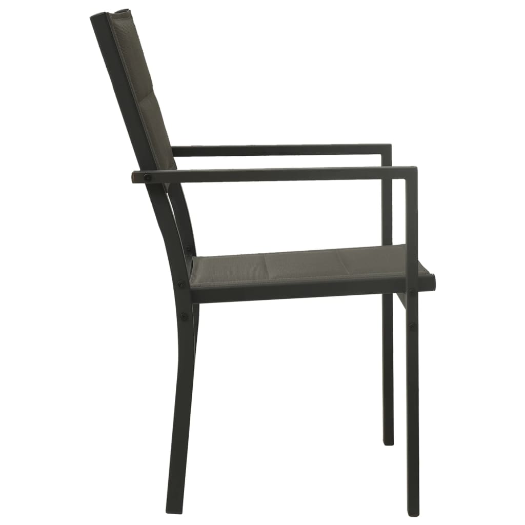 vidaXL Tuinstoelen 2 st textileen en staal grijs en antracietkleurig - Aashly