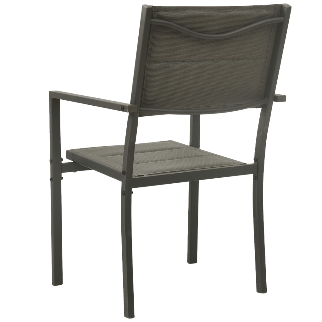 vidaXL Tuinstoelen 2 st textileen en staal grijs en antracietkleurig - Aashly