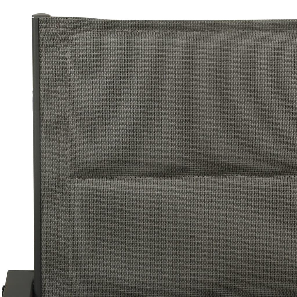 vidaXL Tuinstoelen 2 st textileen en staal grijs en antracietkleurig - Aashly