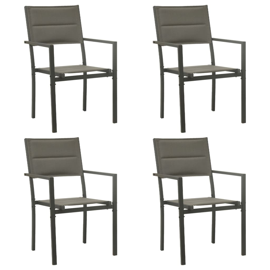 vidaXL Tuinstoelen 2 st textileen en staal grijs en antracietkleurig - Aashly