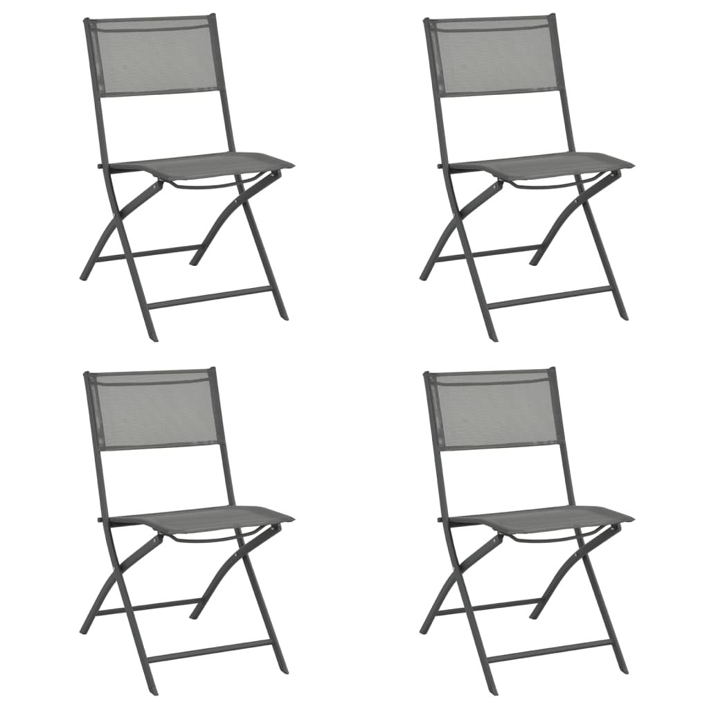 vidaXL Tuinstoelen inklapbaar 2 st staal en textileen zwart - Aashly