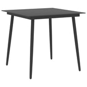 vidaXL Tuintafel 80x80x74 cm staal en glas zwart - Aashly