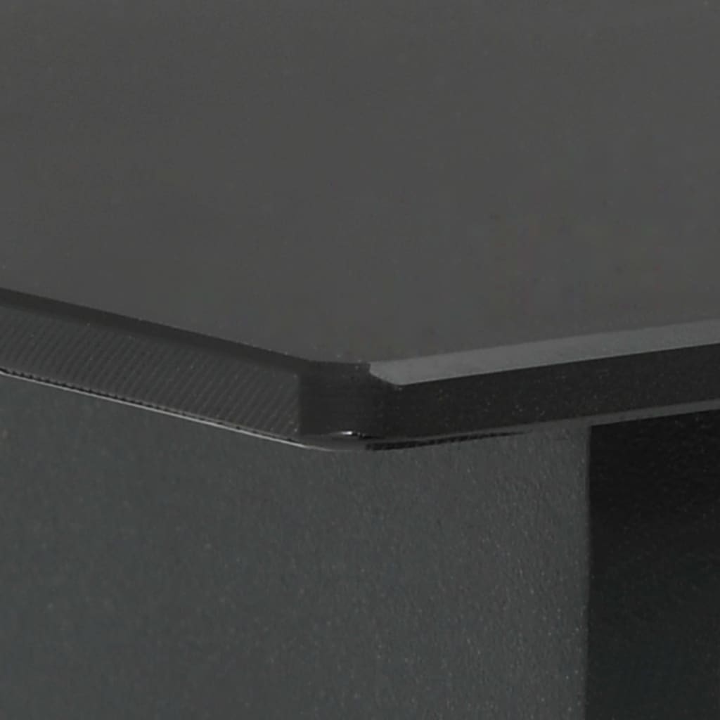 vidaXL Tuintafel 80x80x74 cm staal en glas zwart - Aashly