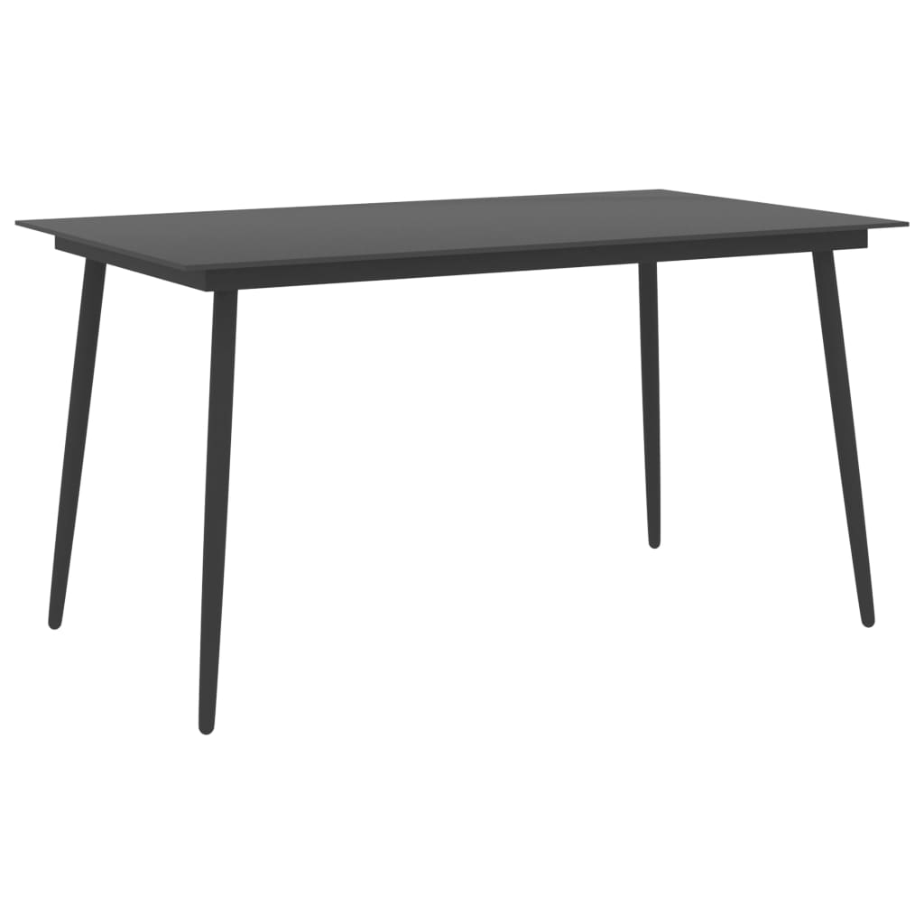 vidaXL Tuintafel 80x80x74 cm staal en glas zwart - Aashly
