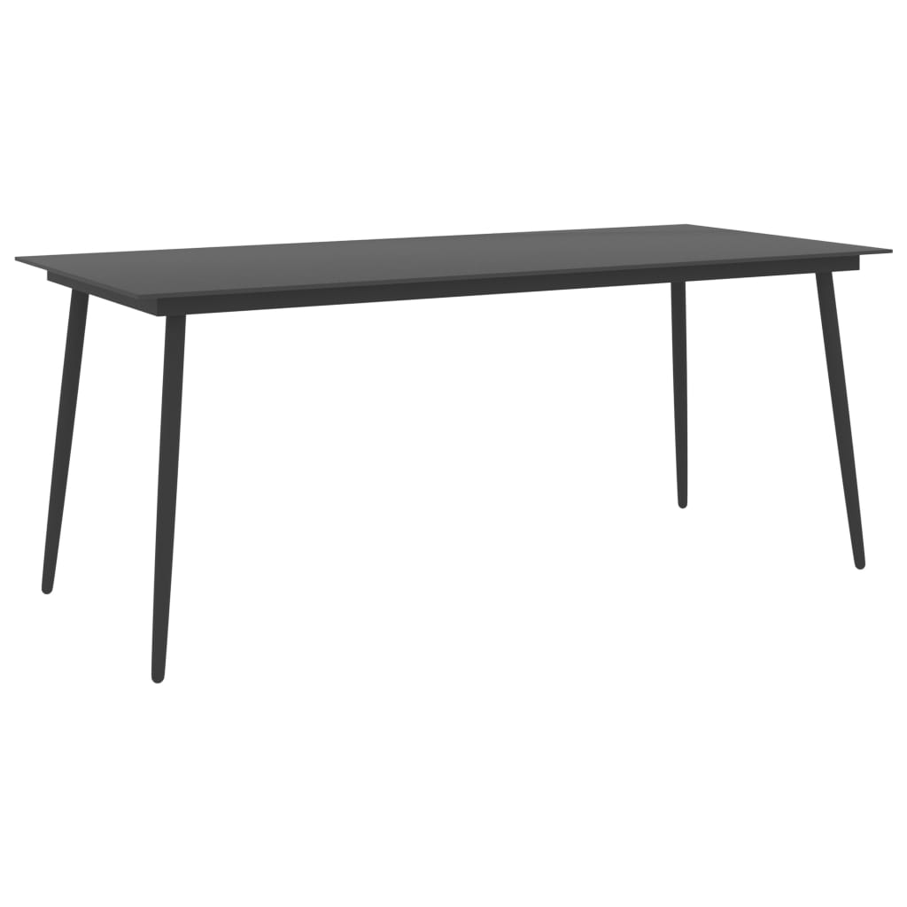 vidaXL Tuintafel 80x80x74 cm staal en glas zwart - Aashly