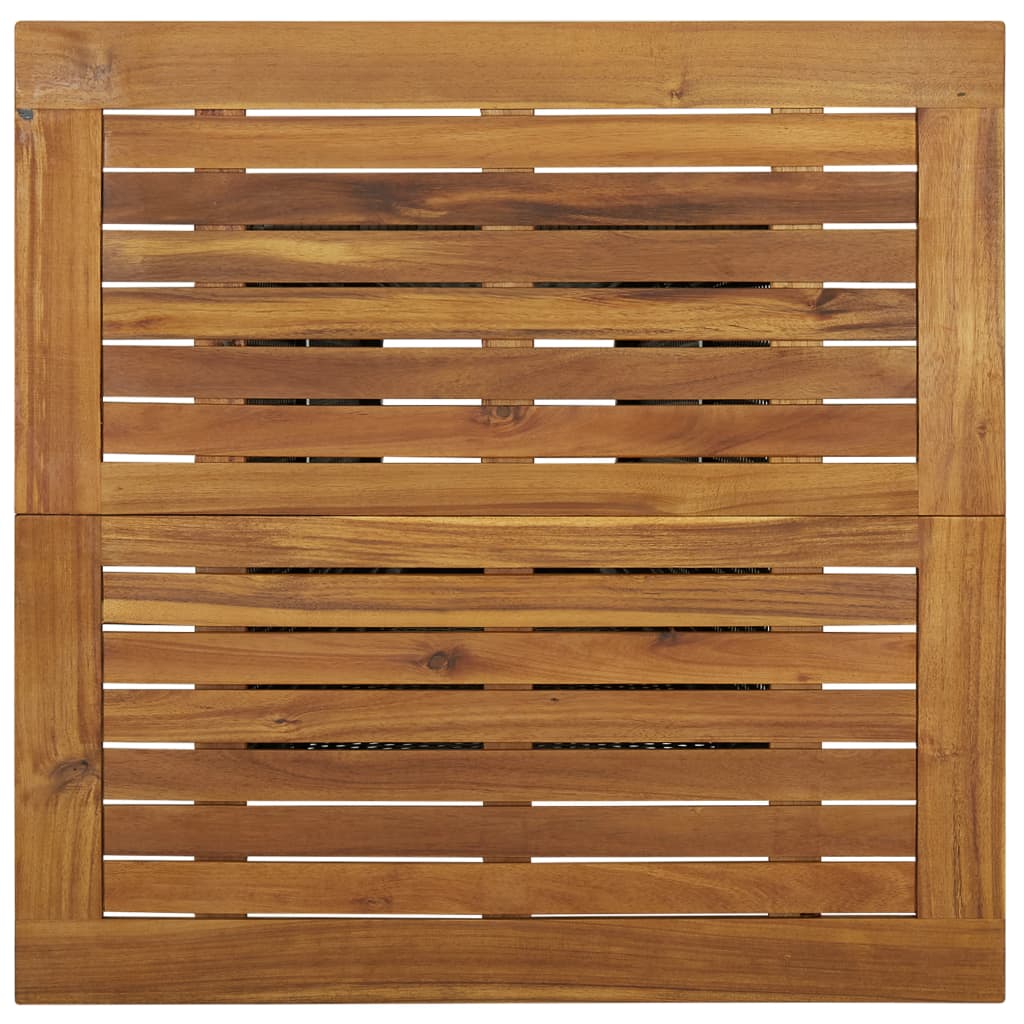vidaXL Bartafel 60x60x110 cm poly rattan en massief acaciahout grijs - Aashly