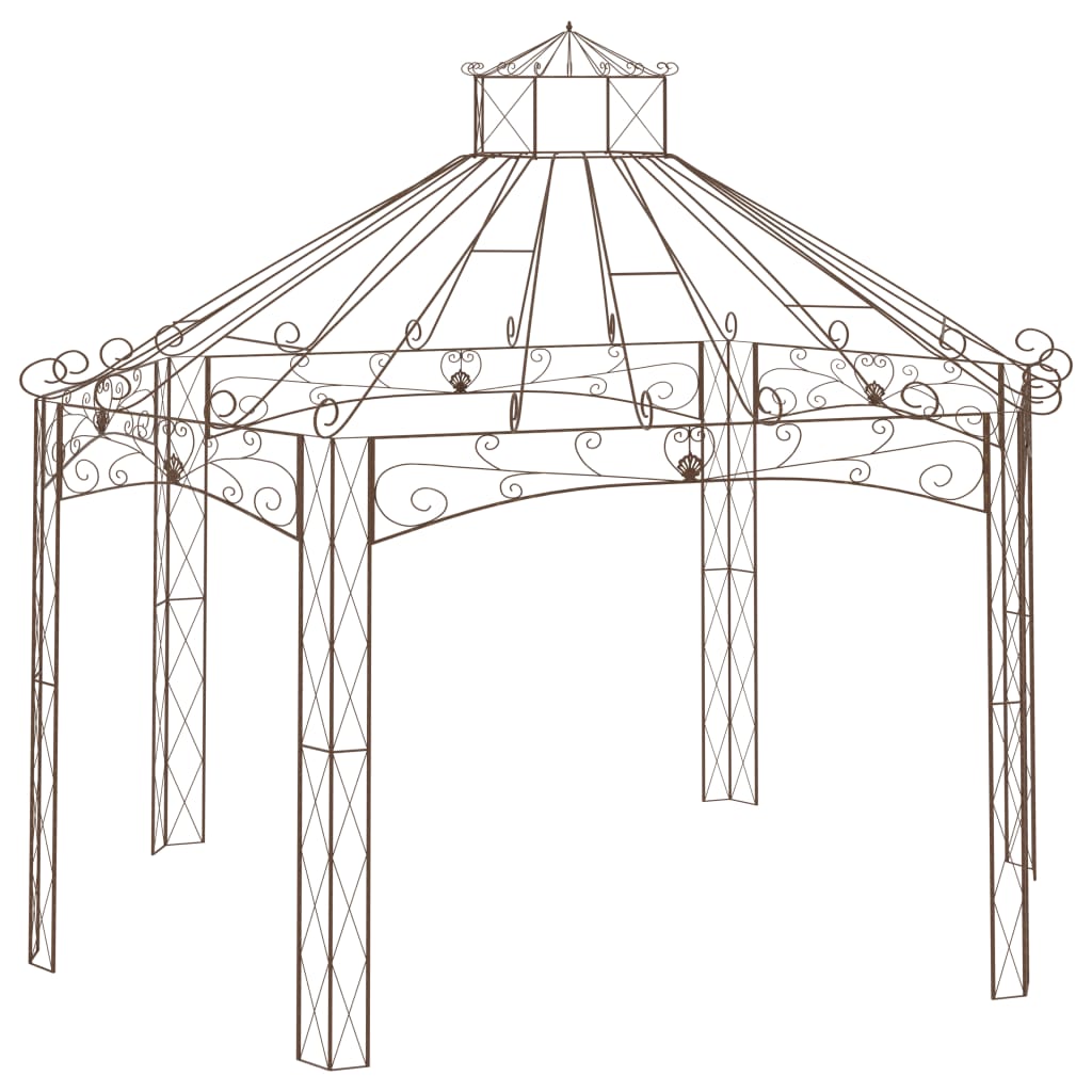 vidaXL Tuinpaviljoen 400x258x378 cm ijzer antiekbruin