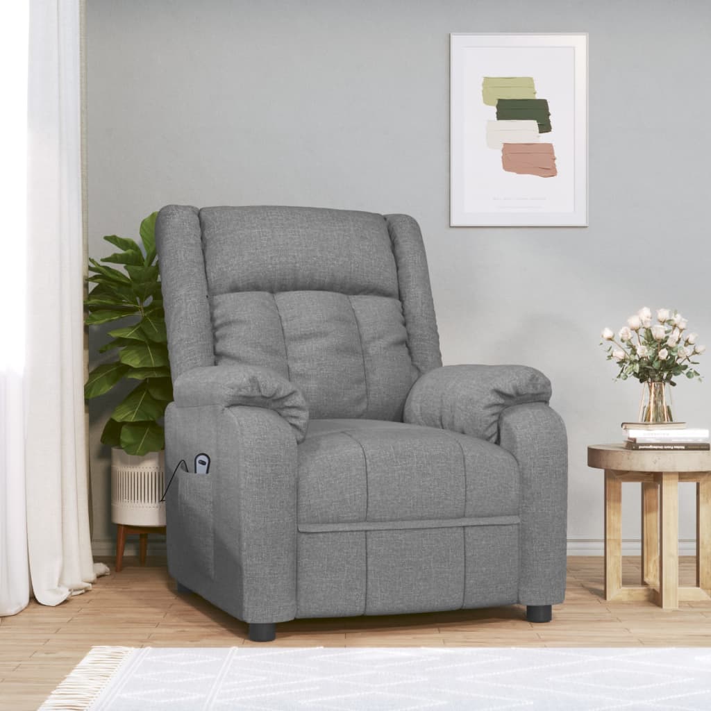 vidaXL Fauteuil verstelbaar elektrisch stof taupe