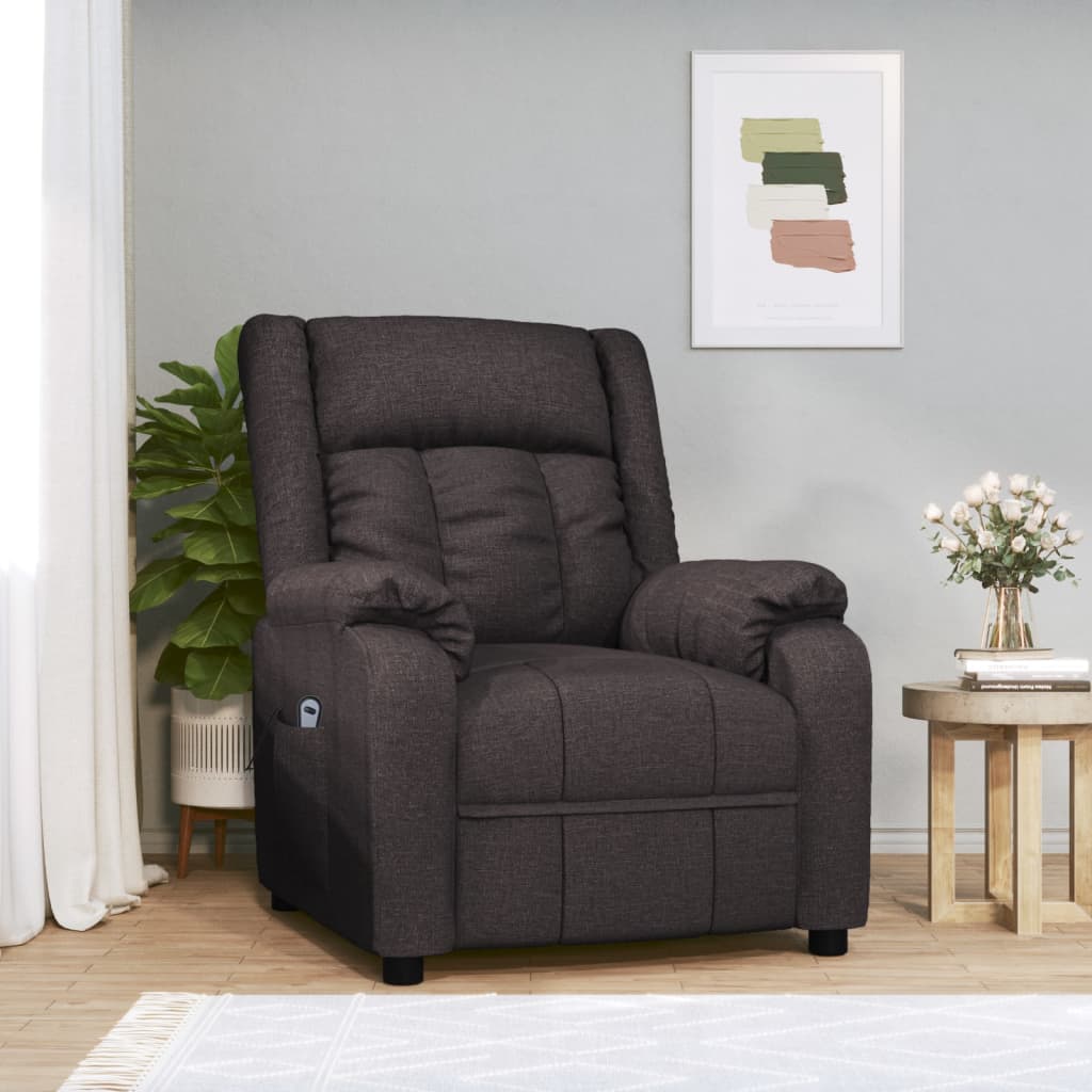 vidaXL Fauteuil verstelbaar elektrisch stof taupe