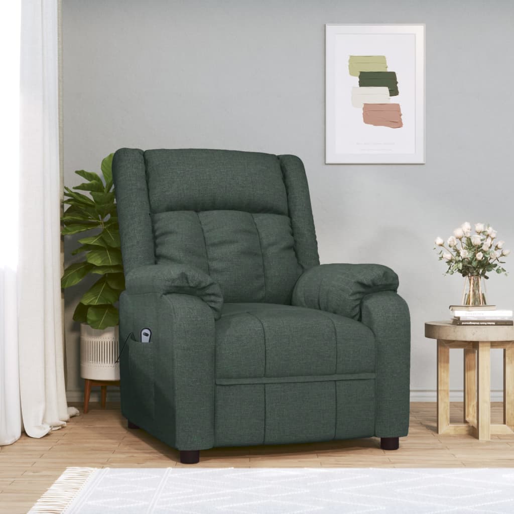 vidaXL Fauteuil verstelbaar elektrisch stof taupe