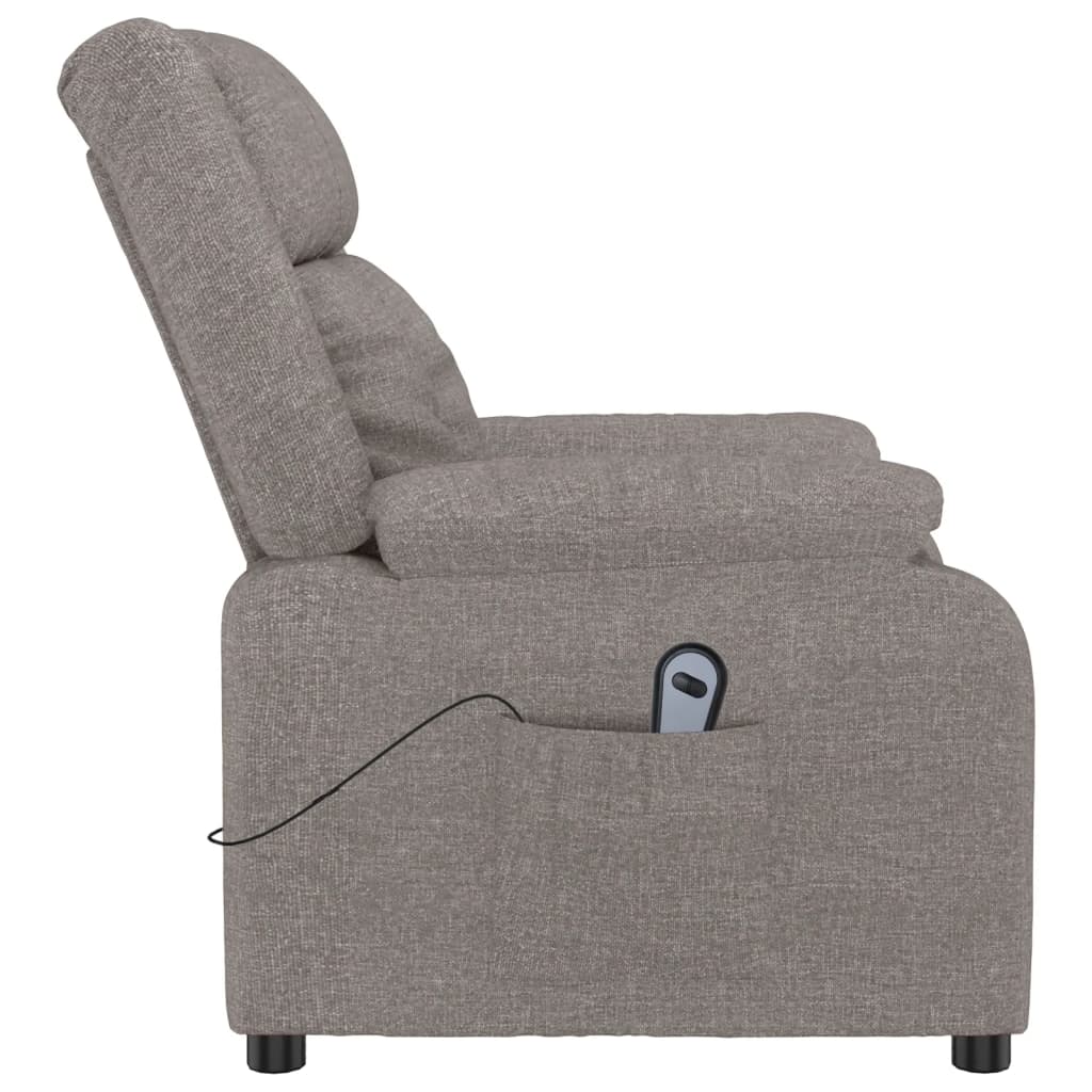 vidaXL Fauteuil verstelbaar elektrisch stof taupe