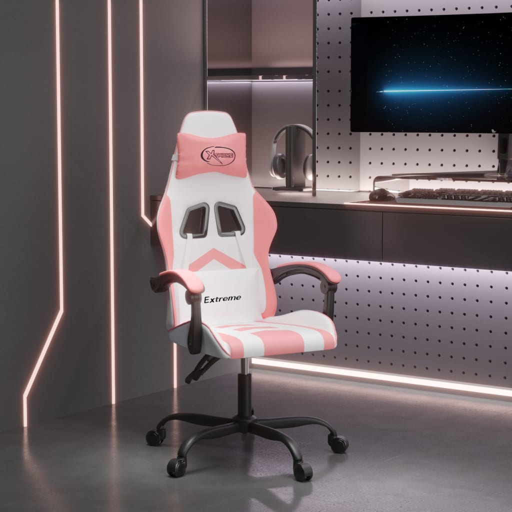 vidaXL Gaming Chair with Footrest Faux Leather Black and Gold