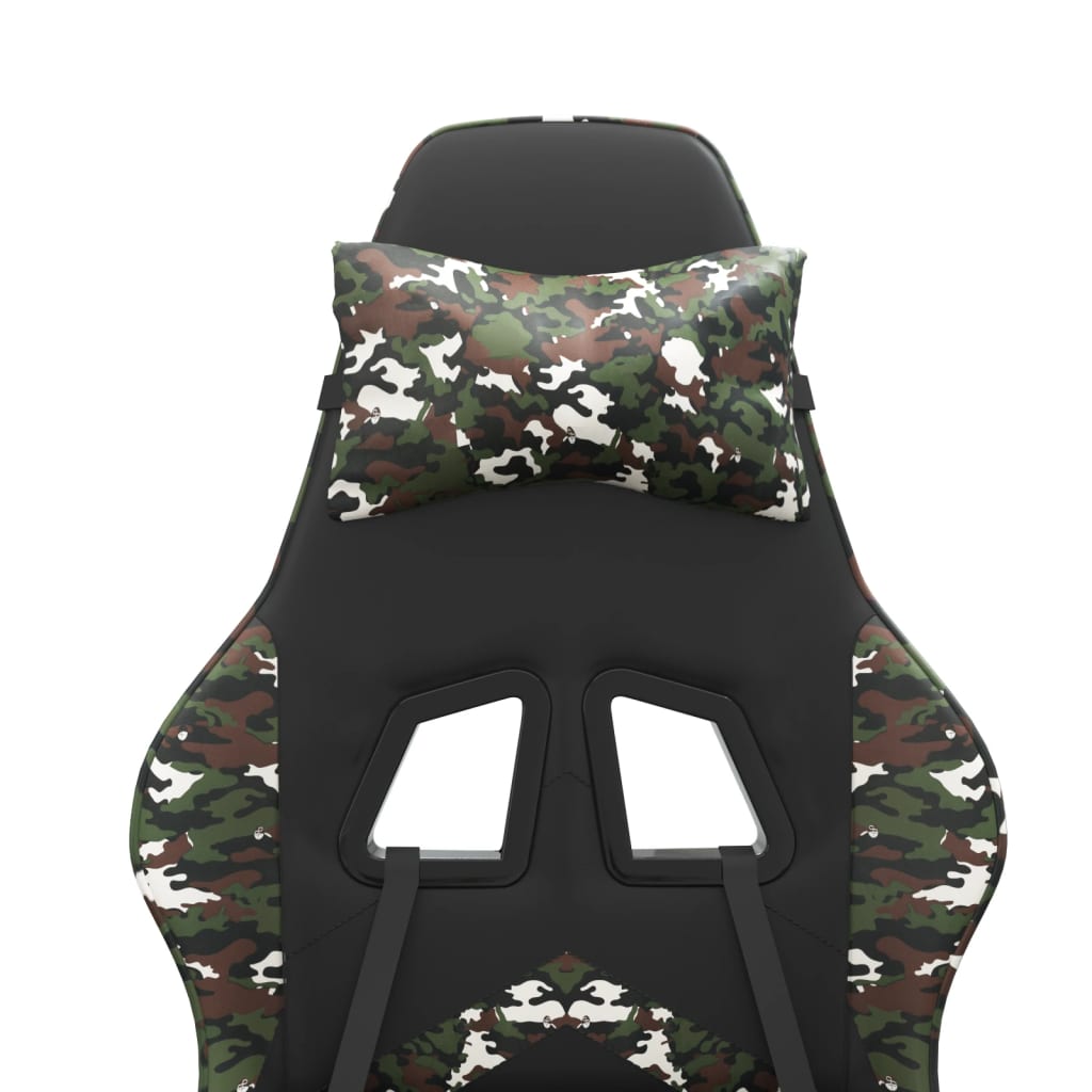 vidaXL Gaming Chair with Footrest Faux Leather Black and Gold