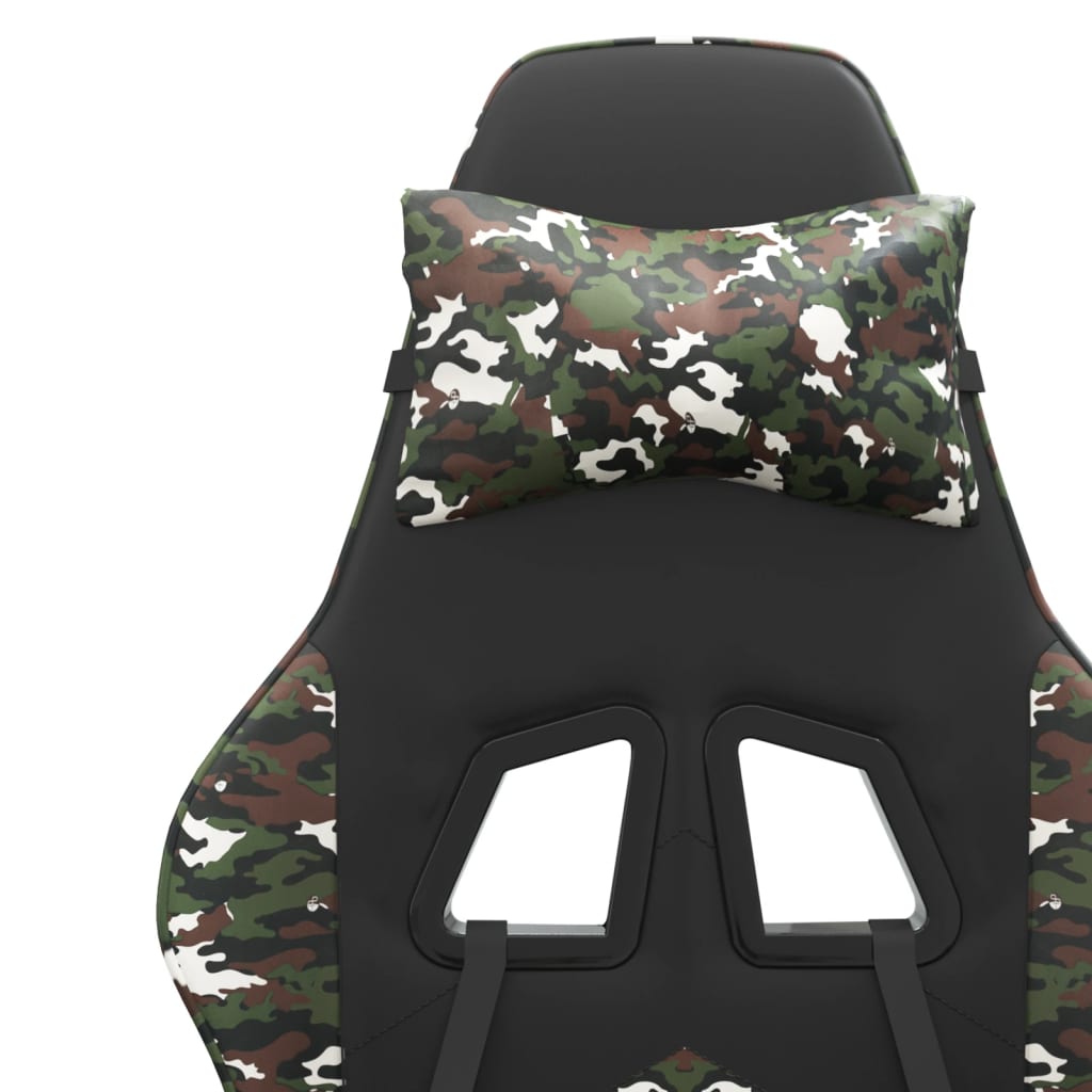 vidaXL Gaming Chair with Footrest Faux Leather Black and Gold