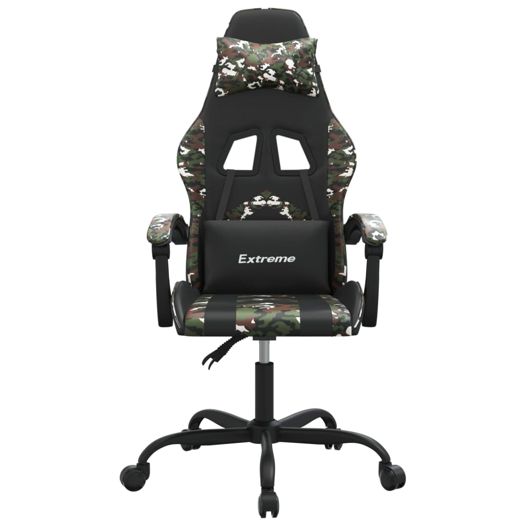 vidaXL Gaming Chair with Footrest Faux Leather Black and Gold