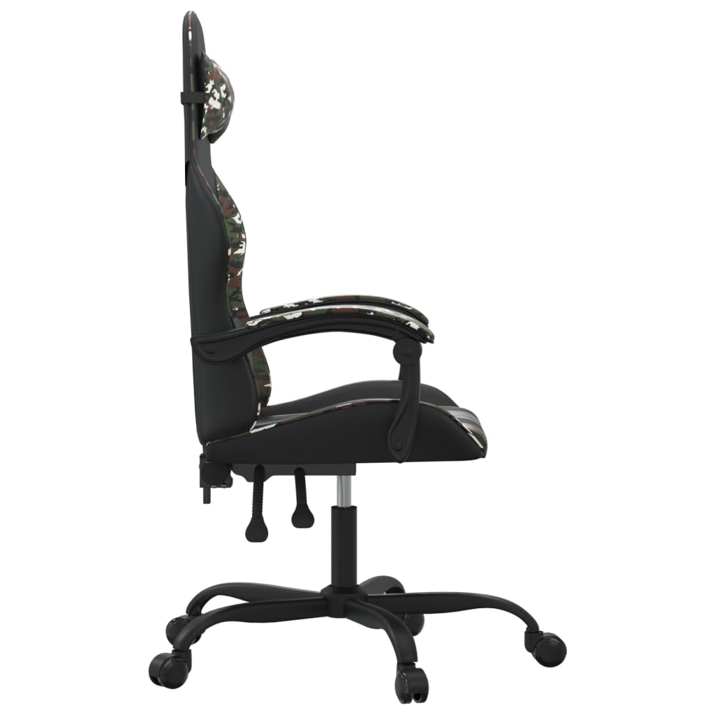 vidaXL Gaming Chair with Footrest Faux Leather Black and Gold