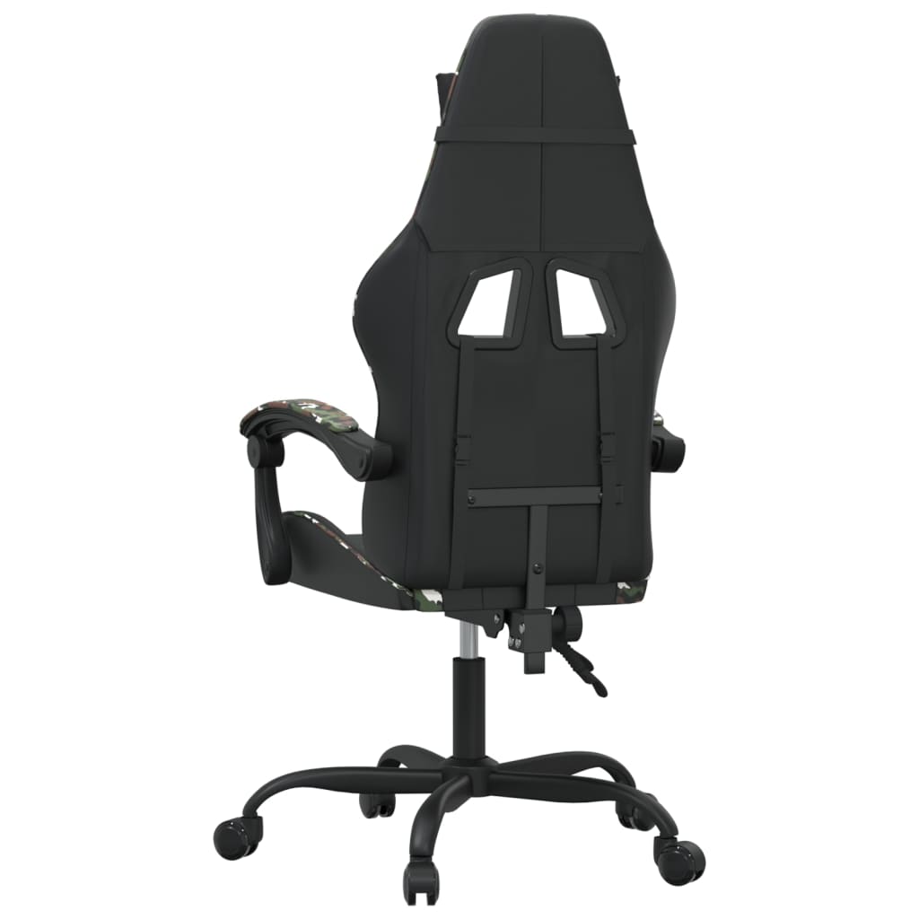 vidaXL Gaming Chair with Footrest Faux Leather Black and Gold