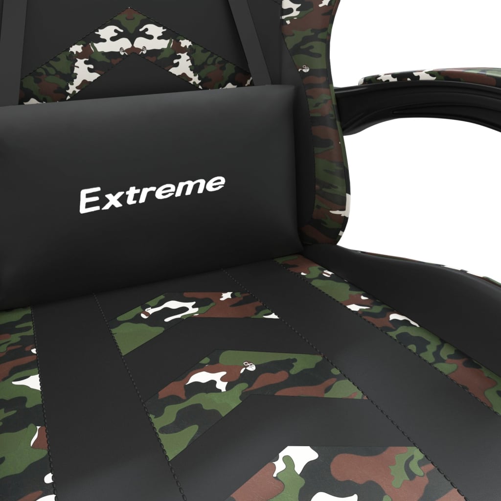 vidaXL Gaming Chair with Footrest Faux Leather Black and Gold