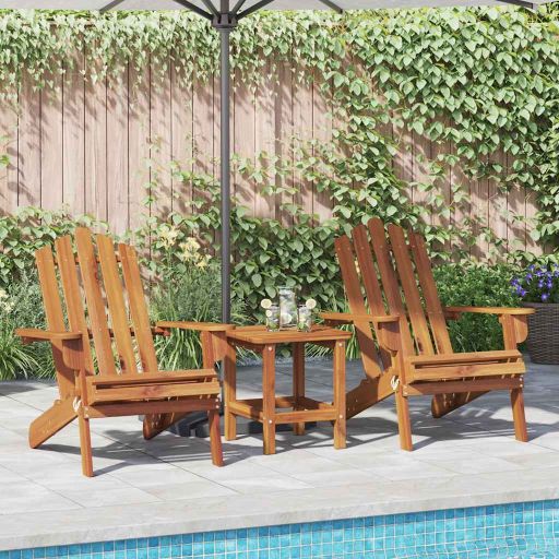 vidaXL Adirondack tuinstoel met voetensteun massief acaciahout - Aashly