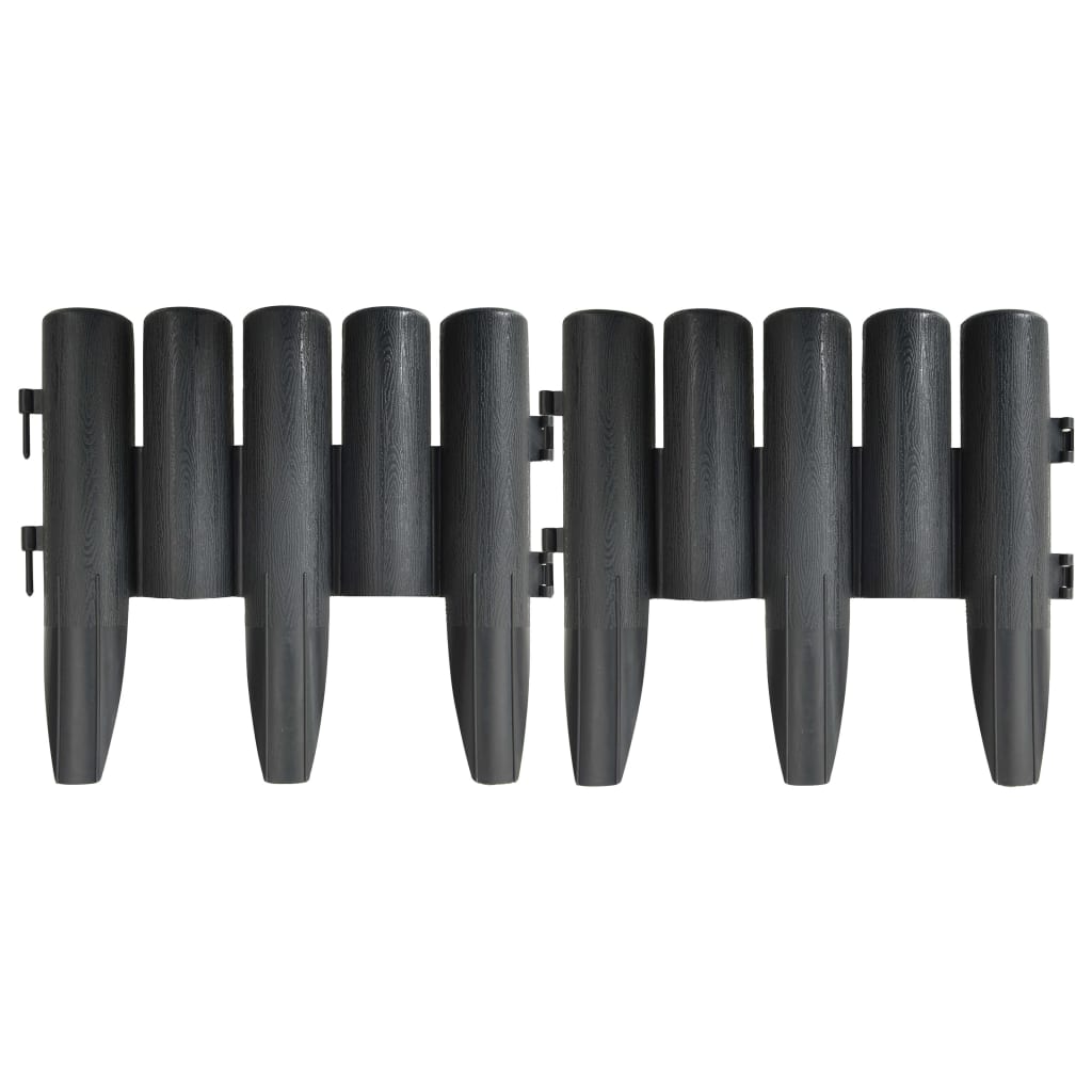 vidaXL Gazonranden 36 st 10 m PP grijs - Aashly