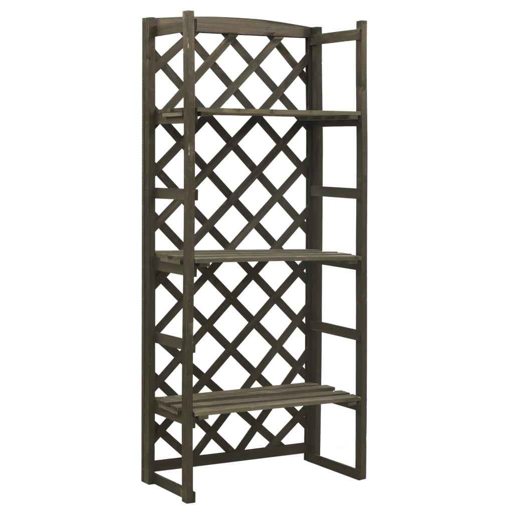 vidaXL Plantenrek met latwerk 60x30x140 cm massief vurenhout oranje