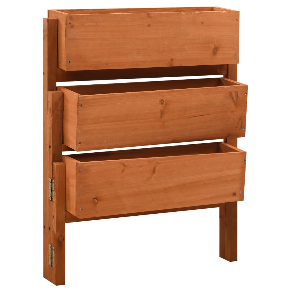 vidaXL Plantenbak inklapbaar 60x14x75 cm massief vurenhout grijs - Aashly