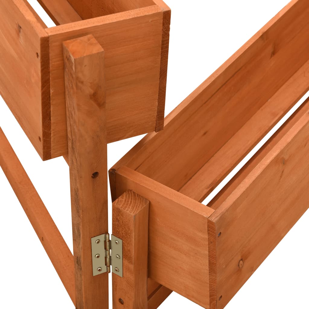 vidaXL Plantenbak inklapbaar 60x14x75 cm massief vurenhout grijs - Aashly