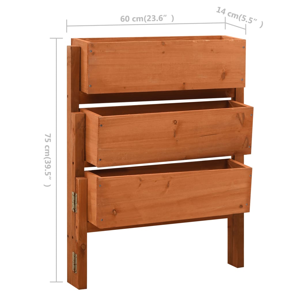 vidaXL Plantenbak inklapbaar 60x14x75 cm massief vurenhout grijs - Aashly