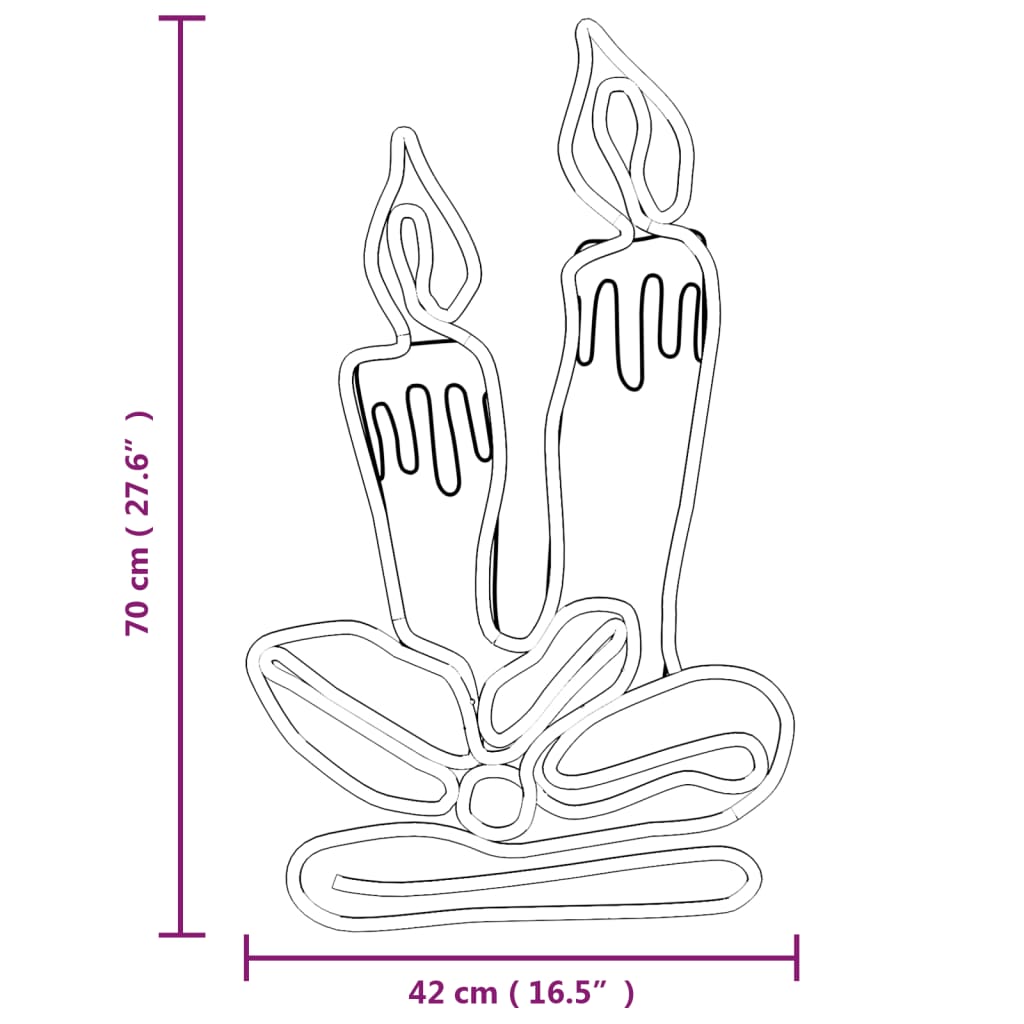 vidaXL Kerstfiguren kaarsen met 144 LED's 2 st 70x42 cm