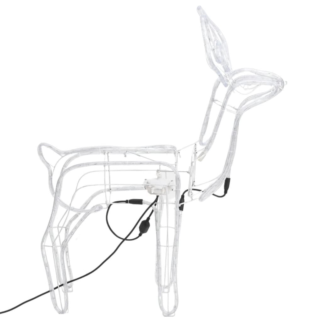 vidaXL Kerstfiguur rendier met bewegende kop 2 st 76x42x87 cm koudwit