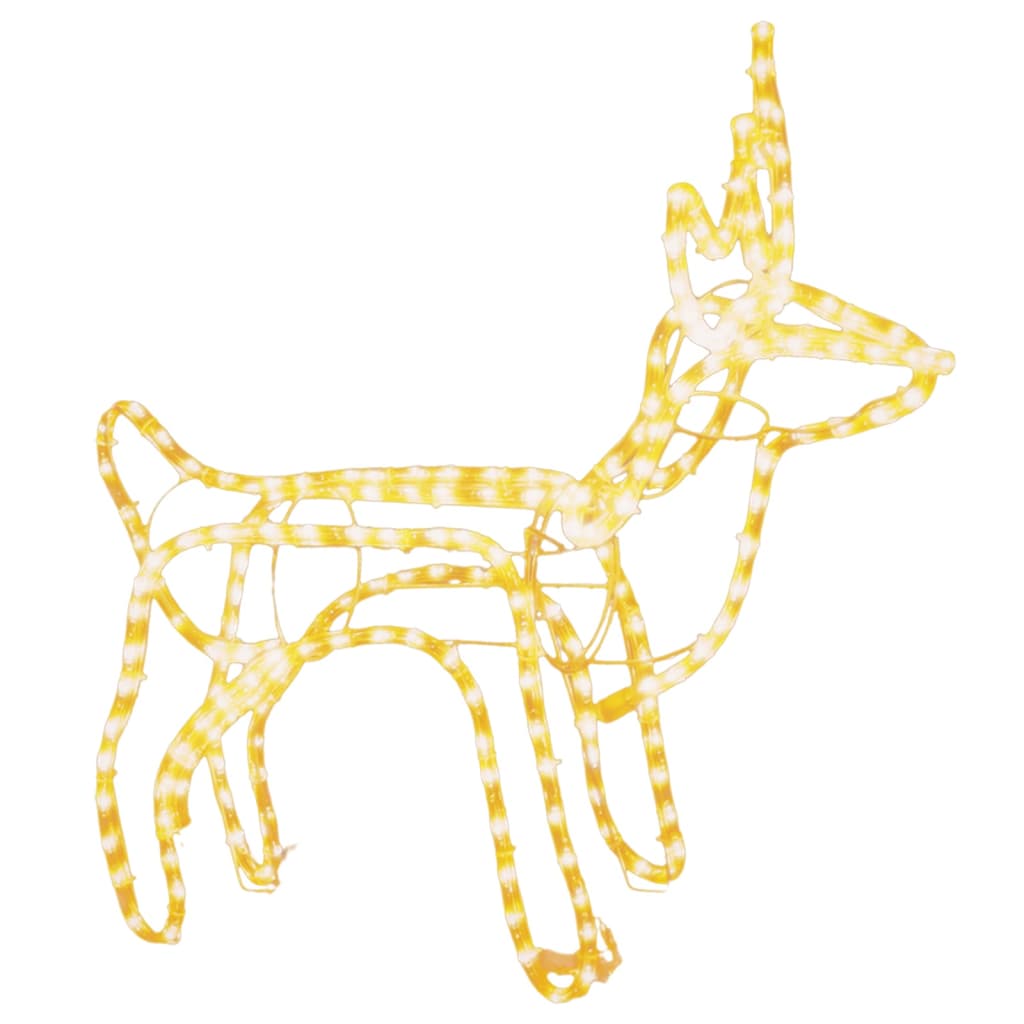 vidaXL 3-delige Kerstfigurenset rendier warmwit