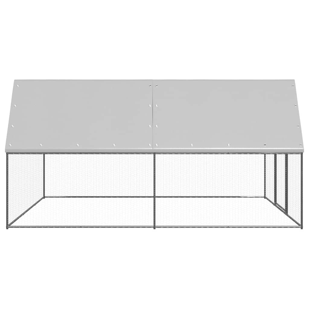 vidaXL Buitenhok voor kippen 3x10x2 m gegalvaniseerd staal - Aashly