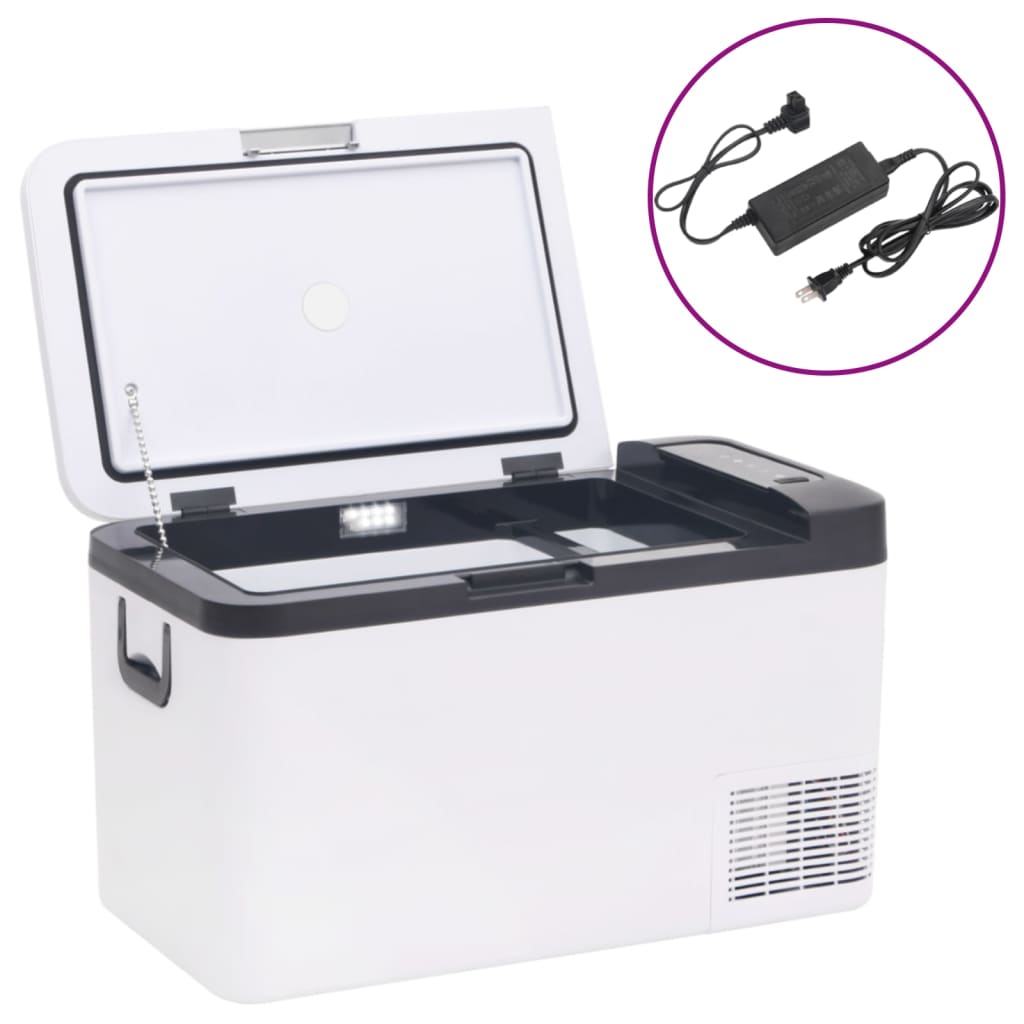 vidaXL Koelbox met handvat 25 L PP & PE zwart en wit - Aashly
