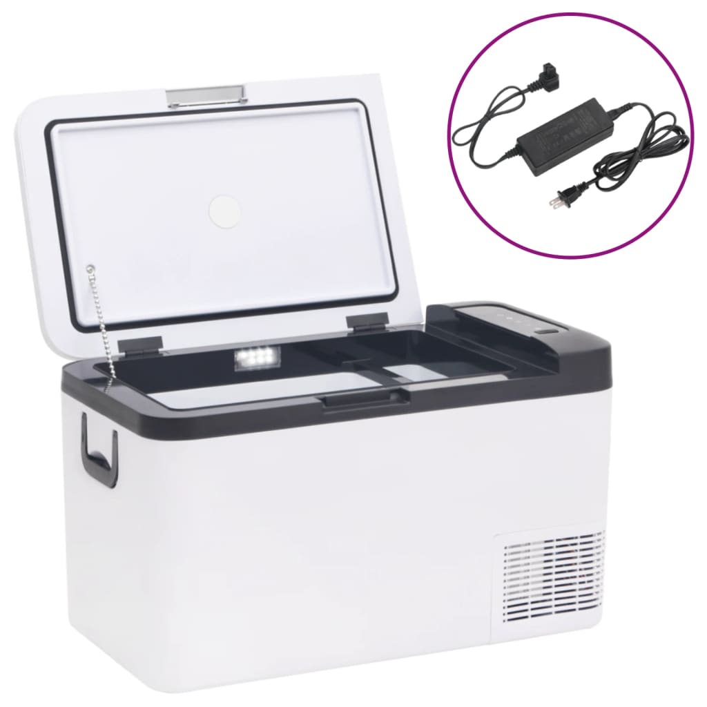 vidaXL Koelbox met handvat 25 L PP & PE zwart en wit - Aashly